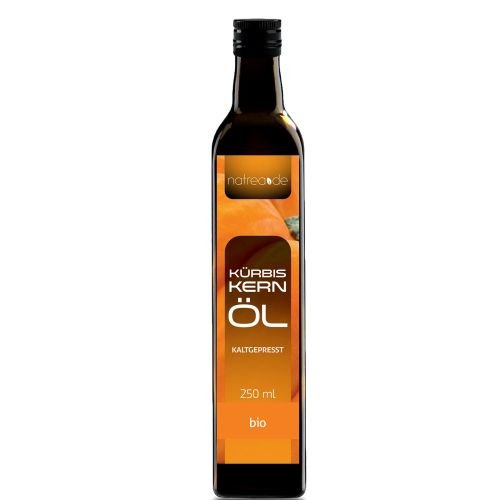 Natrea Bio Kürbiskernöl aus der Steiermark | kaltgepresst ✅ 100% reines BIO-Öl ✅ in 250 ml Lichtschutzflasche (1 x 0,25 l) ✅