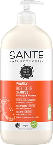 SANTE Naturkosmetik Feuchtigkeits Shampoo Bio-Mango & Aloe Vera, Vorteilsgröße mit Pumpspender, Spendet Feuchtigkeit, Glänzendes Haar, Natürliche Haarpflege für trockenes Haar, Vegan, 950ml