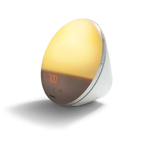 Philips HF3531/01 Wake-Up Light (Sonnenaufgangfunktion, Touchdisplay, 7 Wecktöne, digitales FM Radio, Tageslichtwecker)