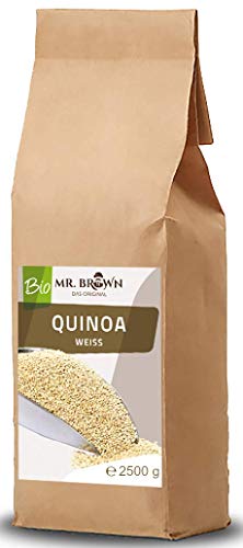 Mr. Brown BIO Quinoa weiß 2,5 KG | BIO Quinoa 2500g | 2,5 kg | aus kontrolliert biologischem Anbau | abgefüllt in Bayern