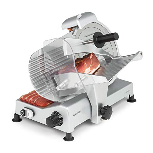 Klarstein Carpaccio Schneidemaschine Fleischschneider Meat Slicer, Leistung: 240 Watt / 282 U/min, Schneidedicke: 1 - 12 mm, Schnittfläche: 200 x 155 mm (BxH), silber