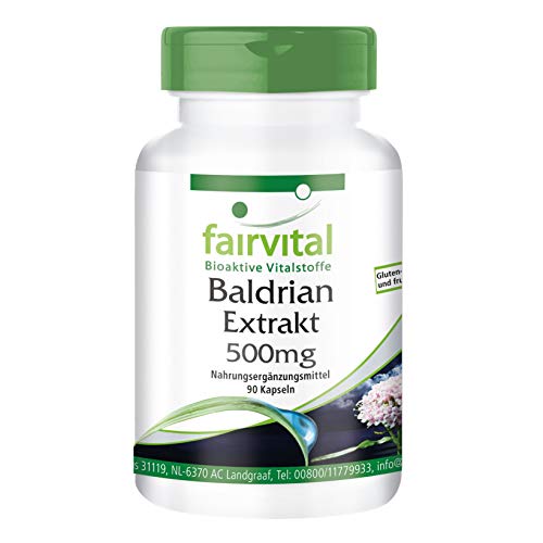 Baldrian Extrakt Kapseln - HOCHDOSIERT - 500mg Baldrianwurzel-Extrakt 4:1 pro Kapsel - VEGAN - Valeriana Officinalis - 90 Kapseln