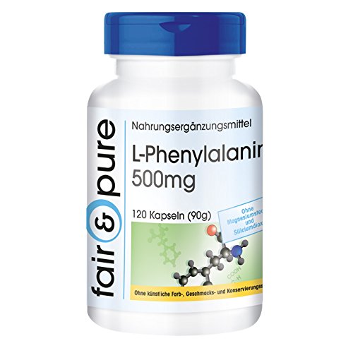 L-Phenylalanin 500mg - essentielle Aminosäure - ohne Magnesiumstearat - vegan - 120 Kapseln