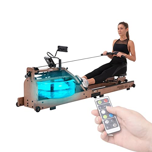 Miweba Sports Wasser-Rudergerät MR700 - Echtholz-Rudermaschine - LED-Wassertank - Klappbar -...