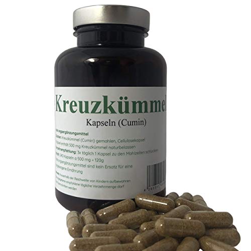 Kreuzkümmel Kapseln - Cumin Kreuzkümmelpulver in Kapseln (240 Stück)