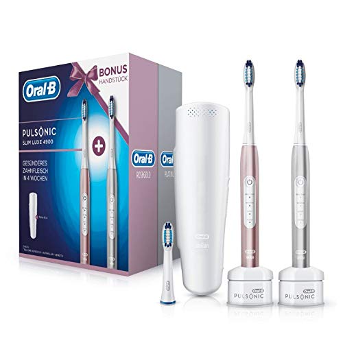 Oral-B Pulsonic Slim Luxe 4900 Doppelpack Elektrische Schallzahnbürste für gesünderes Zahnfleisch...
