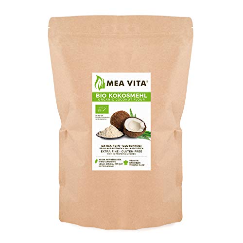 MeaVita Bio Kokosmehl, (1 x 1000g) glutenfrei und fein gemahlen, ideal zum Backen