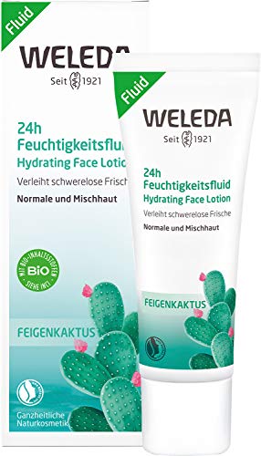 WELEDA Bio Feigenkaktus 24h Feuchtigkeitsfluid, erfrischende Naturkosmetik Gesichtslotion für ein schönes und gesundes Hautbild (1x 30ml)