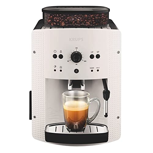 Krups EA8105 Kaffeevollautomat, automatische Reinigung, 2-Tassen-Funktion, Milchsystem mit CappucinoPlus-Düse, 15 bar, Espresso-Kaffee-Maschine, Kaffeeautomat in weiß