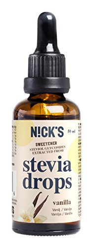 NICKS Stevia Drops Vanille, stevia flüssig, Zuckerfreie Tafelsüße ohne Kalorien mit Pipette 50 ml