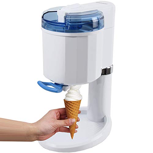 Gino Gelati GG-45W-Blue Creamy 4in1 Softeismaschine, Eismaschine, Frozen Yogurt-Milchshake Maschine, Flaschenkühler