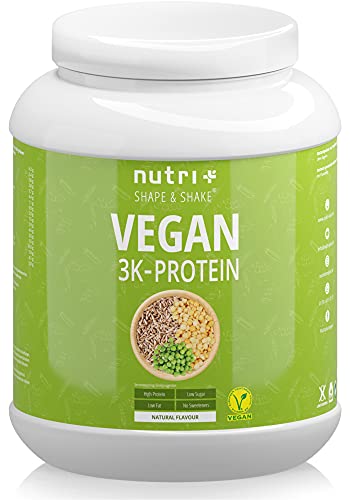 VEGANES EIWEIßPULVER Neutral ohne Süßungsmittel und Zucker-Zusatz mit 85,8% Eiweiß - Nutri-Plus...