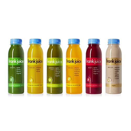 FRANK JUICE® 1 Tages Saftkur | Cleanse Starter-Set | Mit 6 Veganen Säften Für 1 Tag Kurdauer | Ideale Saft-Kur Aus Frischem Obst & Gemüse In Premium Qualität