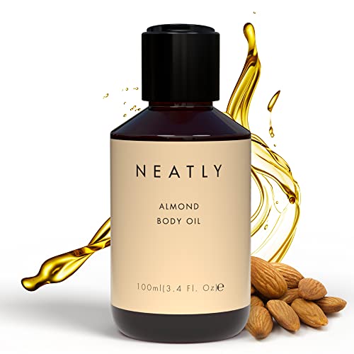 NEATLY 100% Bio Mandelöl - Sweet Almond Oil als Körperöl für sanfte Hautpflege, Mandel Öl Körperpflege für geschmeidige und zarte Haut, Mandelöl Baby, Mandelöl Haare, Mandelöl Bio für Kosmetik - 100ml