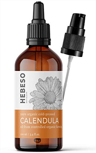 Calendulaöl 100% Rein & Natürlich Kaltgepresst 100ml - Ringelblumenöl heilende Wirkung - Gesicht - Haare - Perfekt für raue Haut - reduziert Rötungen und Risse - Empfohlen für Pflege von Kleinkindern