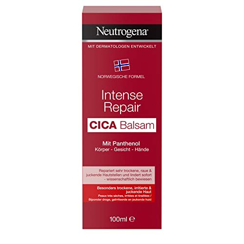 Neutrogena Norwegische Formel Creme, Intense Repair Cica Balsam, mit Panthenol, für irritierte Hautstellen, 100ml