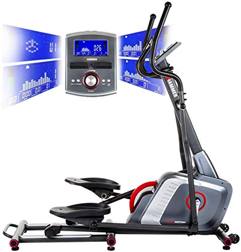 HAMMER Crosstrainer Ellipsentrainer Speed-Motion BT, leiser Heimtrainer, Trainingsgerät mit...