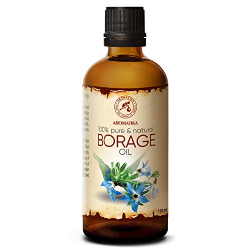 Borretschöl 100% Rein und Natürlich 100ml - Kaltgepresst - Gut für Haut - Gesicht - Haare und Körper - Borago Officinalis Seed Oil - Borretsch Öl