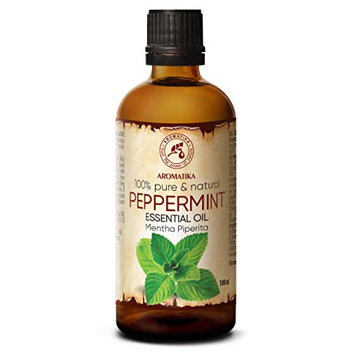 Pfefferminzöl Ätherisches Öl - 100% Ätherisches Öl Minze 100ml - Mentha Piperita - Minzöl Für Guten Schlaf - Stressabbau - Raumduft - Aroma Diffuser - Duftlampe - Ätherisches Pfefferminzöl