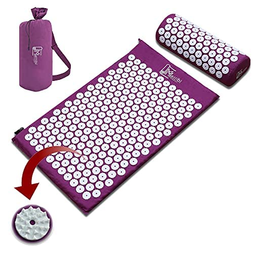 Akupressurmatte für Massage & Schmerzlinderung, Shakti Matte Set für Entspannung | Yantramatte, Stachelmatte für Meditation, Nadelmatte