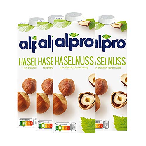 Alpro Soya Drink Haselnuss, 100 % pflanzlich - 1L - 4x