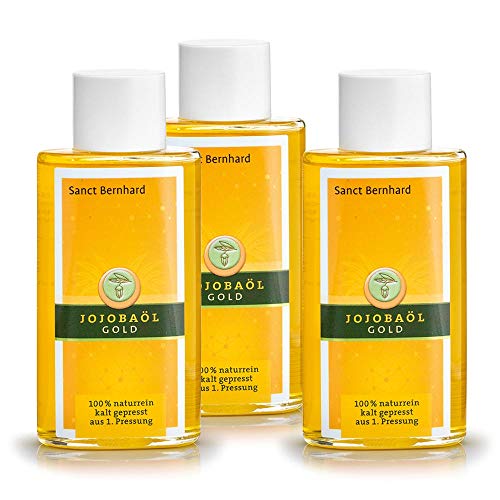 Sanct Bernhard Jojobaöl Gold LSF 6 Set, naturrein und kalt gepresst, 3 x 100 ml