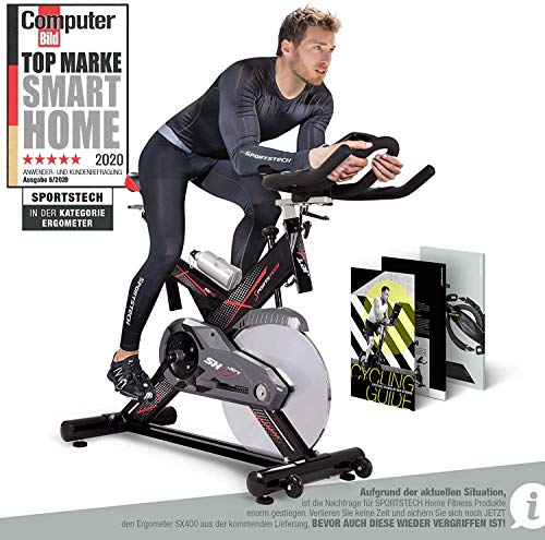 Sportstech Profi Indoor Cycle SX400 | Deutsches Qualitätsunternehmen | mit Video Events &...