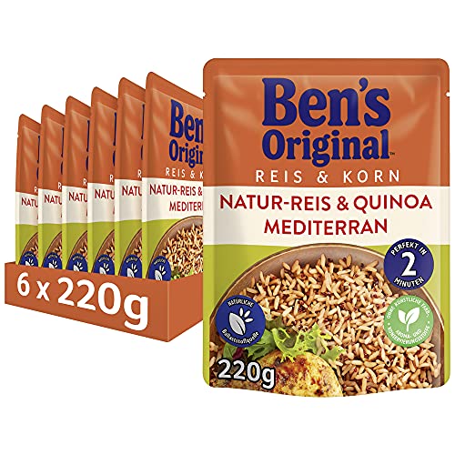 Ben's Original Express-Reis & Korn Natur Reis & Quinoa Mediterran, 6 Packungen (6 x 220g)