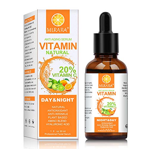 20% Vitamin C Serum für Gesicht mit Hyaluron Serum, Gesichtsserum mit Organischen Anti Falten Anti Aging Serum für Gesichtspflege & Haut, Intensiver Flüssigkeitszufuhr, Dark Spot Corrector, 30ml