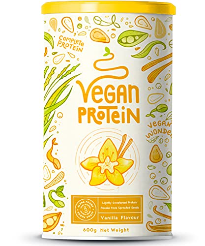 Vegan Protein - VANILLE - Kraftvoll und rein pflanzliches Proteinpulver mit Reis-, Soja-, Erbsen-,...